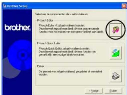 BROTHER PTouch 9500PC - Klik op de knop voor P-touch Editor - 1