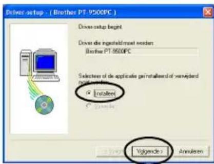 BROTHER PTouch 9500PC - Selecteer "Installeer" en klik op [Volgende]. - 1