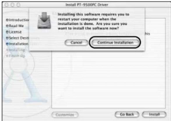 BROTHER PTouch 9500PC - Klicken Sie auf [Continue Installation], um mit der Installation fortzufahren. - 1