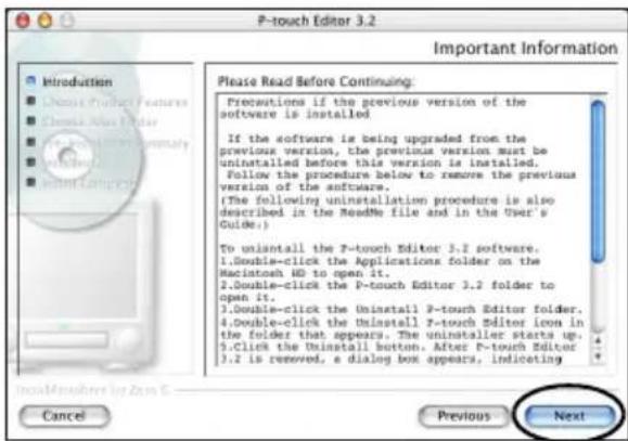 BROTHER PTouch 9500PC - Klik op [Next]. - 1
