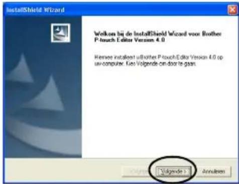 BROTHER PTouch 9500PC - Start de computer op en plaats verwolgens de cd-rom in het cd-romstation. - 9