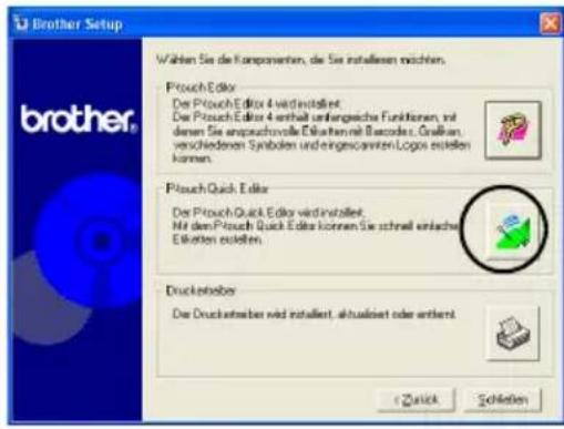 BROTHER PTouch 9500PC - Klicken Sie auf die Schaltfläche für den P-touch Quick Editor. - 1
