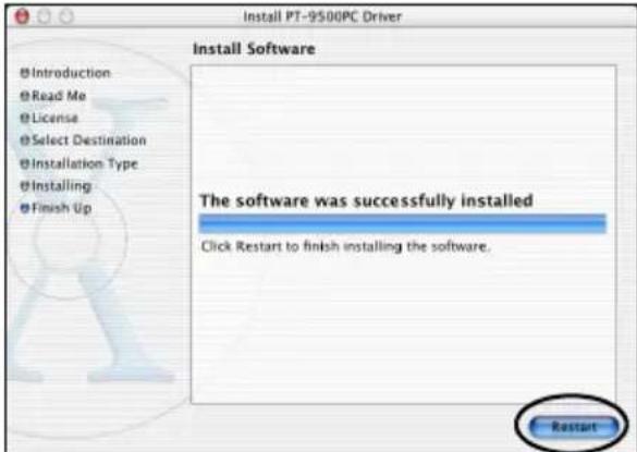 BROTHER PTouch 9500PC - Klichen Sie nun auf die Schaltfläche [Restart]. - 1