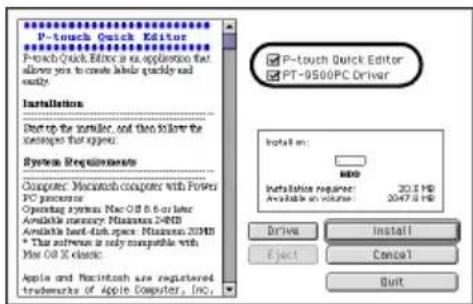 BROTHER PTouch 9500PC - Bevestig het station waar de software要去 worden geinstalleerd en klik op [Install]. - 2