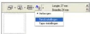 BROTHER PTouch 9500PC - Selecteer "Tekstinstellungen". - 1