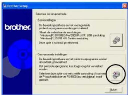 BROTHER PTouch 9500PC - Klik op de knop voor de Geavanceerde instelleningen. - 1