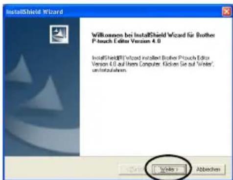 BROTHER PTouch 9500PC - Schalten Sie den Computer ein und legen Sie die mitgelieferte CD-ROM in das CD-ROM-Laufwerk ein. - 9