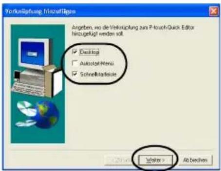BROTHER PTouch 9500PC - Wahlen Sie den Ordner, in dem die Software installiert werden soll, und klichen Sie dann auf die Schaltfläche [Weiter]. - 4