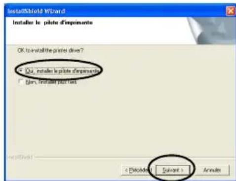 BROTHER PTouch 9500PC - Selectionnez "Oui, installer le pilote d'imprimante," puis cliquez sur [Suvant]. - 1