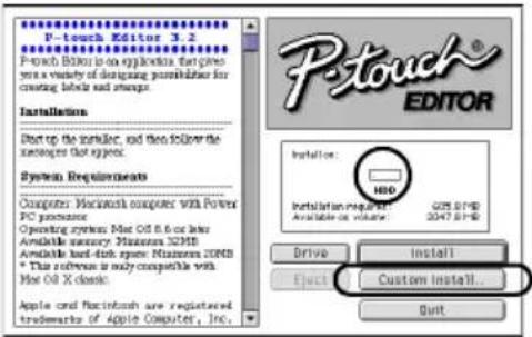 BROTHER PTouch 9500PC - Bevestig het station waar de software moet worden geinstalleerd en klik op [Custom Install]. - 1