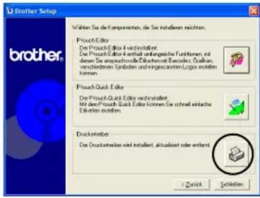 BROTHER PTouch 9500PC - Klichen Sie auf die Schaltfläche für den Druckertreiber. - 1