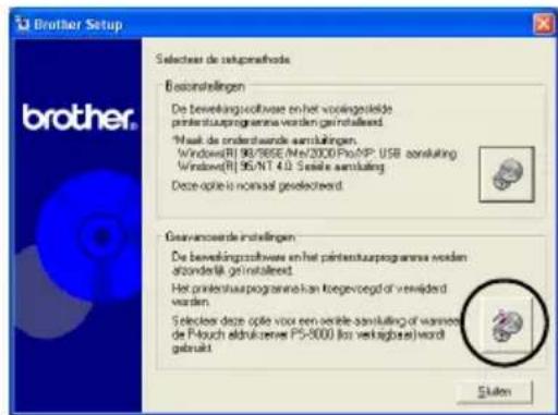 BROTHER PTouch 9500PC - Klik op de knop voor de Geavanceerde instellingen. - 1