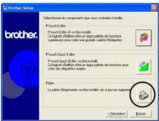 BROTHER PTouch 9500PC - Cliquez sur le bouton du Pilote. - 1