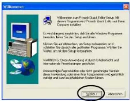 BROTHER PTouch 9500PC - Lesen Sie die Meldungen und klichen Sie dann auf die Schaltfläche [Weiter]. - 1