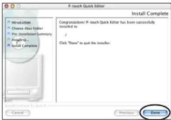 BROTHER PTouch 9500PC - Cliquez sur [Done]. - 1