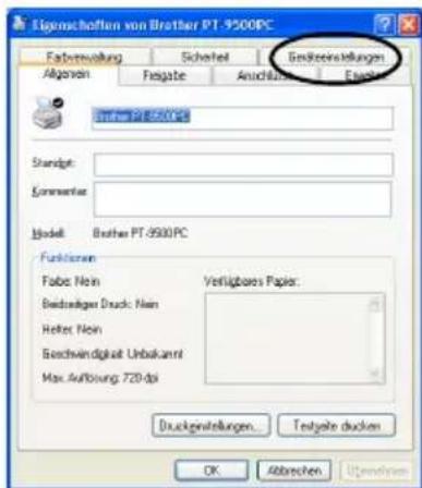 BROTHER PTouch 9500PC - Übertragungsgeschwindigkeit (Baudrate) des Computers und des P-touch 9500pc einstellen - 12