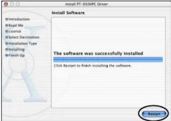 BROTHER PTouch 9500PC - Cliquez sur [Restart]. - 1