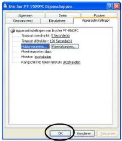 BROTHER PTouch 9500PC - Klik op [OK]. - 1
