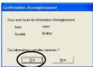 BROTHER PTouch 9500PC - Confirmez le nom d'utilisateur et celui de la société, puis cliquez sur [Oui]. - 1