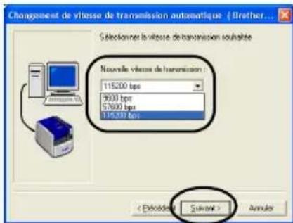 BROTHER PTouch 9500PC - Confirmez que le pilote et le port sont corrects, puis cliquez sur [Suivant]. - 8