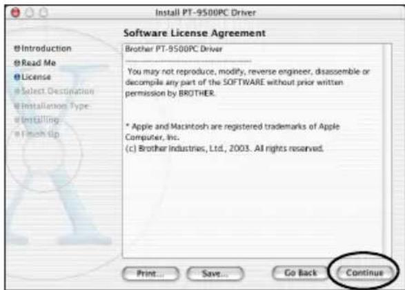 BROTHER PTouch 9500PC - Cliquez sur [Continue]. - 5
