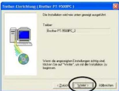 BROTHER PTouch 9500PC - Klichen Sie auf die Schaltfläche für den Druckertreiber. - 7