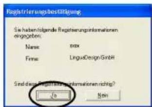 BROTHER PTouch 9500PC - Prufen Sie die angezeigten Informationen und klichen Sie auf die Schaltfläche [Ja]. - 1