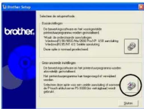 BROTHER PTouch 9500PC - Klik op de knop voor de Geavanceerde instelleningen. - 1