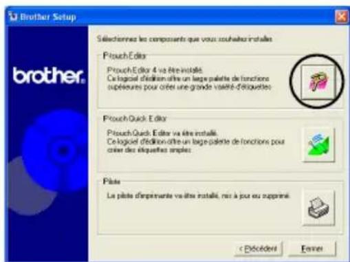 BROTHER PTouch 9500PC - Cliquez sur le bouton du logiciel P-touch Editor. - 1
