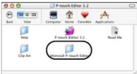 BROTHER PTouch 9500PC - Double-cliquez sur le dossier Uninstall P-touch Editor. - 1