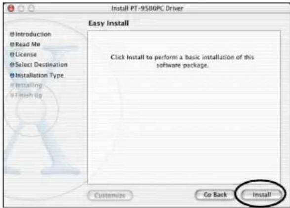 BROTHER PTouch 9500PC - Cliquez sur [Install]. - 1
