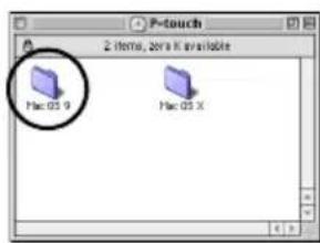 BROTHER PTouch 9500PC - Dumbelklik op de map Mac OS 9. - 1