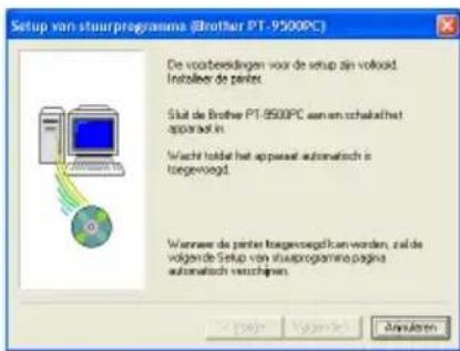 BROTHER PTouch 9500PC - Sluit de PT-9500PC aan op de computer met de USB-interfacekabel en schakel de PT-9500PC in. - 1