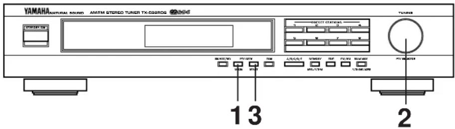 YAMAHA TX592 - Oproepen van een programma van uw gewenst programmatypeuit de RDS voorkeuzegers (PTY SEEK) - 1