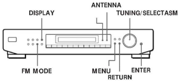 DISPLAY ANTENNA TUNING/SELECTASM FM MODE MENU RETURN ENTER