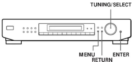 TUNING/SELECT MENU RETURN ENTER