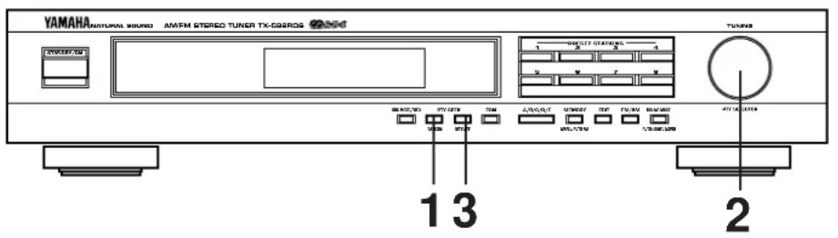 YAMAHA TX592RDS - Appel d'un programme du type désiré parmi les stations RDS préregliées (PTY SEEK) - 1