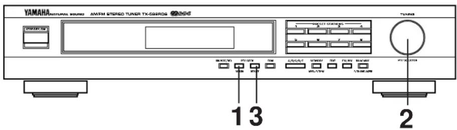 YAMAHA TX592RDS - Richiamo di un programma del tipo desiderato fra le stazioni RDS memorizzate (PTY SEEK) - 1
