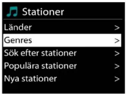 Soundmaster IR43DAB - Lista över stationer - 1