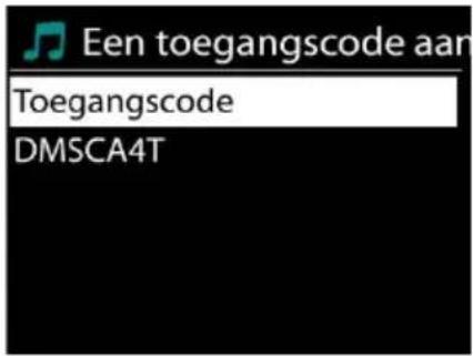 Een toegangscode aan Toegangscode DMSCA4T