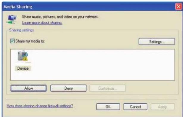 ROTEL RT12 - Impostazione di un Server UPnP nel PC - 2