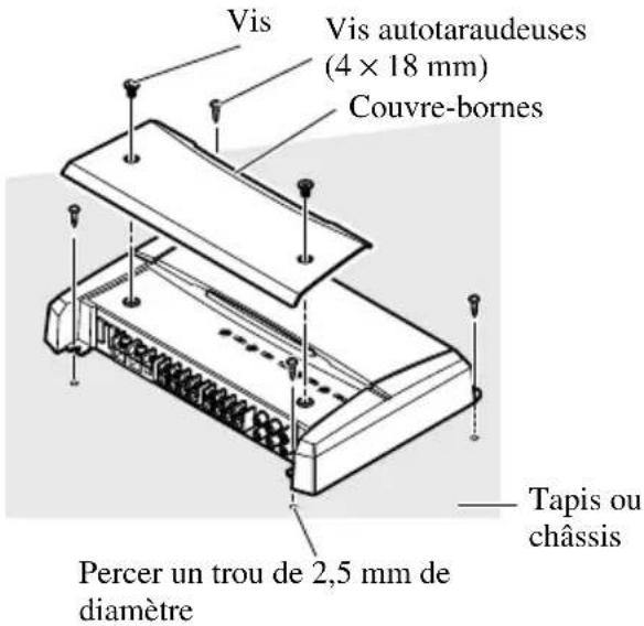 Vis Vis autotaraudeuses (4 × 18 mm) Couvre-bornes Percer un trou de 2,5 mm de diamètre — Tapis ou châssis
