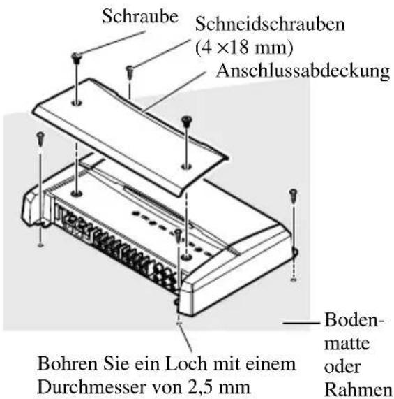 Schraube Schneidschrauben (4×18 mm) Anschlussabdeckung Bohren Sie ein Loch mit einem Durchmesser von 2,5 mm Boden- matte oder Rahmen