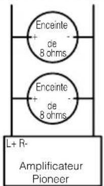 Enceinte de 8 ohms Enceinte de 8 ohms L+ R- Amplificateur Pioneer