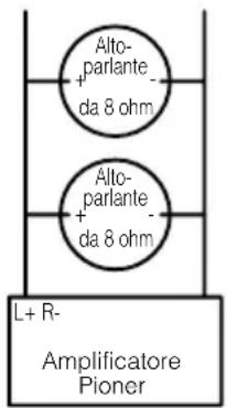 Alto- parlante da 8 ohm Alto- parlante da 8 ohm L+ R- Amplificatore Pioner