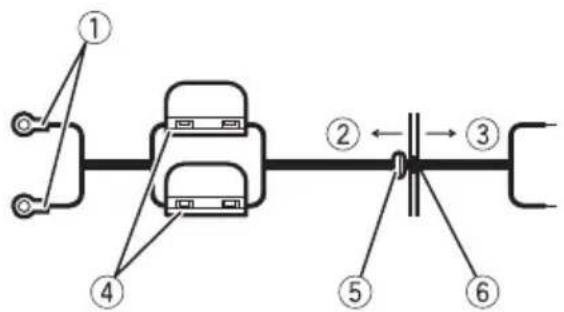PIONEER GMD8500M - 1Trekdeaccukabelvanuithetmotorcompartmentdoornaarhetvoertuigintereur. - 1