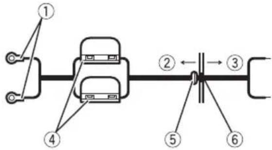 PIONEER GMD8500M - 1Paseelcabledelabateriadesdeelcompartimentodelmotorhastaelinteriodel vehiculo. - 1