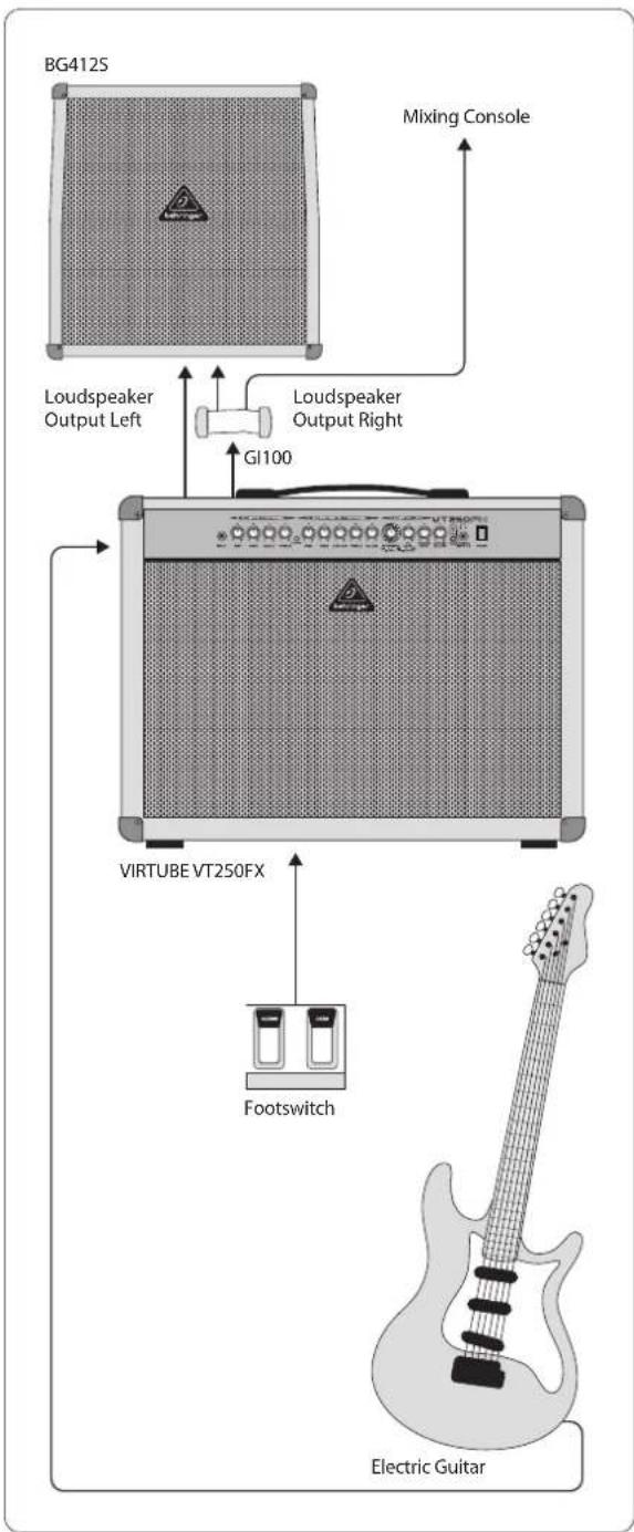 BEHRINGER VT250FX - Configuration de live avec baffle externe - 1