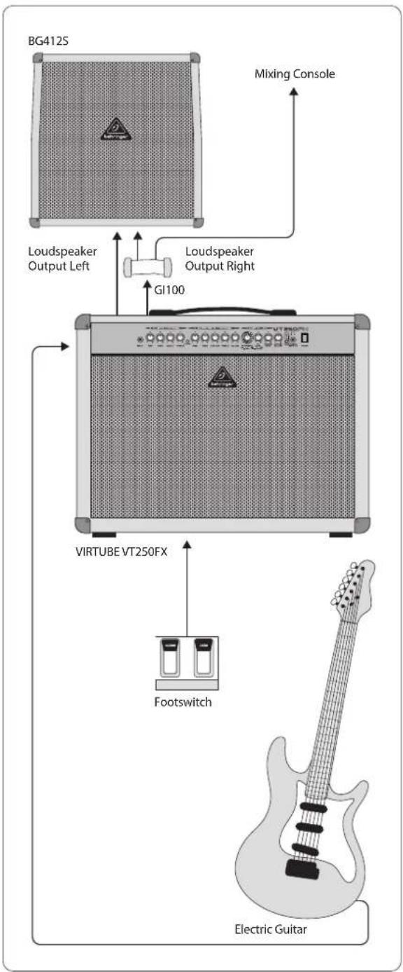 BEHRINGER Virtube VT100FX - Configuration de live avec baffle externe - 1