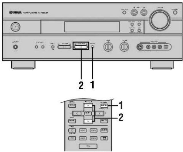 YAMAHA RXV630RDS - Afstemmen op een voorkeuzender - 1